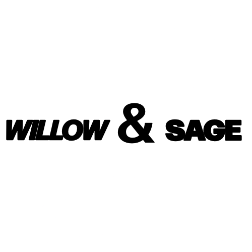 Willow & Sage logo design by Tragerbos featuring bold black typography with prominent ampersand on white background